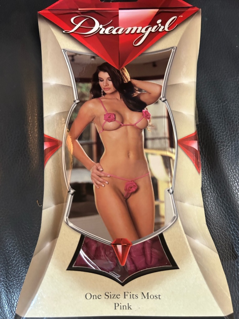 NIB Sexy Skimpy Dreamgirl Ribbon Flower Sleepwear Bra Top & G-String Lingerie - Picture 2 of 3